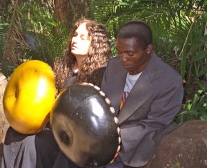 Erica Azim & Forward Kwenda playing mbira 1996
